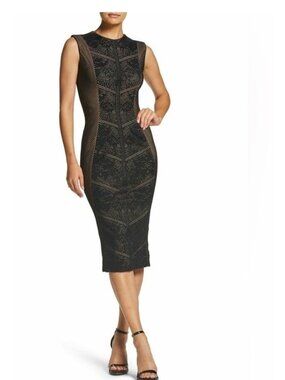 anita crepe cocktail dress dress the population Dress The Population Anita Dress - Red